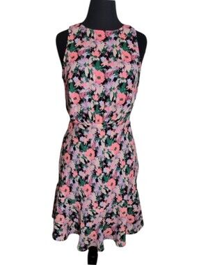 J. Crew mercantile women's size 4 floral sleeveless tiered ruffle hem dress